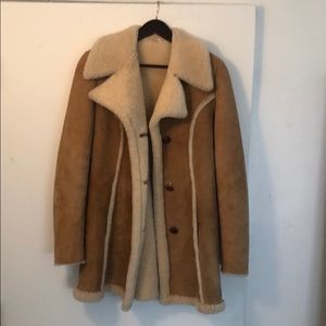 Shearling and Leather 70s Coat